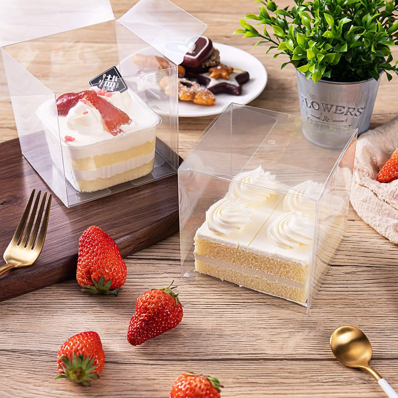 HAOHAN Clear Candy Apple Boxes with Hole 4"x 4"x 4" Transparent Favor Boxes Set of 20 Food-Grade Treat Box for Caramel Apples Cake Pops Cookies Chocolates (Clear, 20) - Image 4